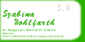 szabina wohlfarth business card